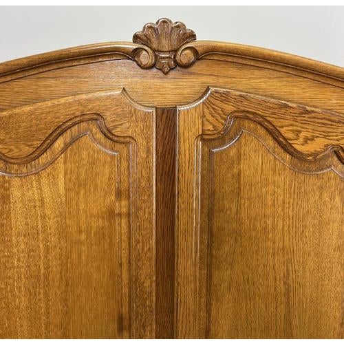 Vintage French Louis XVI Style Carved Oak 4-Door Armoire For Sale - Image 4 of 8