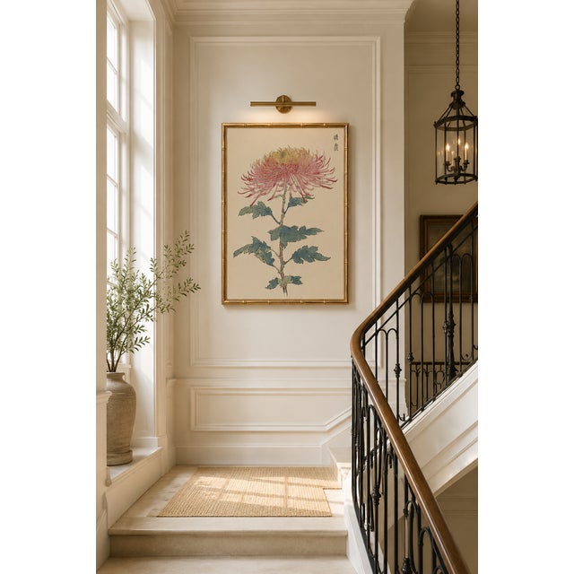 Japanese Spider Mum by Hasegawa, Vintage Botanical Art Print, 16" X 24" For Sale - Image 9 of 10