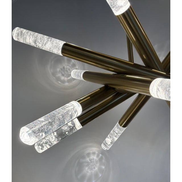 Modern Revelation Modern Brass and Quartz Led Scepter Pendant For Sale - Image 3 of 7