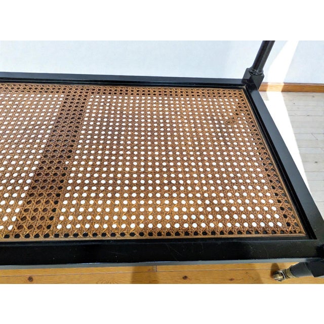 Vintage British Colonial Style Two-Tier Caned Coffee Table For Sale - Image 10 of 13