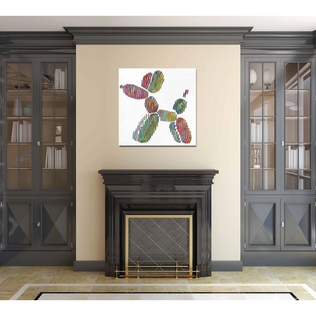 Textile Dog Balloon Iconic Forever - Minimalist Abstract 3d Textural Colorful Painting Original Artwork by Virginie Schroeder For Sale - Image 7 of 9