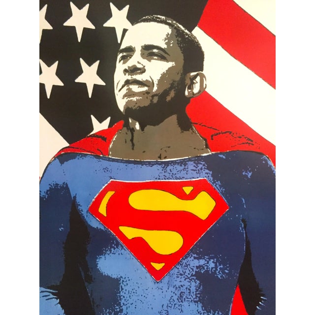 Mr. Brainwash " Obama Superman " Limited Release Lithograph Print Pop Art Poster For Sale - Image 9 of 13