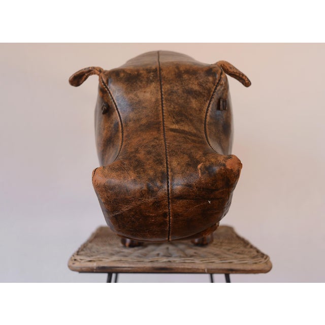 Brown Vintage 1960s Dmitri Omersa Leather Hippo For Sale - Image 8 of 16