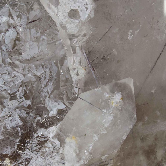 Large Smoky Quartz Point, 79 Pounds, Black Tourmaline Inclusions (Brazil #G0168) For Sale - Image 13 of 16