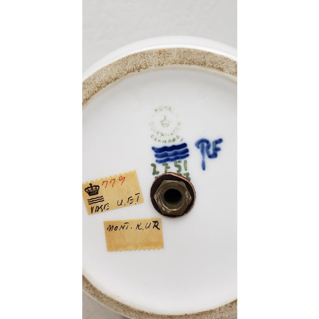 Vintage Royal Copenhagen Country Home Vase Converted to Table Lamp C.1920s For Sale - Image 9 of 10