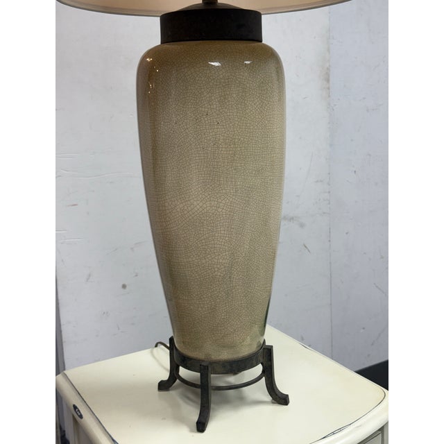 Late 20th Century Fine Arts Lamps Orchid Ceramic Table Lamp For Sale - Image 10 of 13