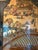 Gold Hand-Painted Vintage Chinoiserie Village Scene Secretary Desk & Bookcase For Sale - Image 8 of 17