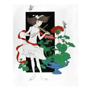 Symphony to Geranium, Philippe Henri Noyer, Screenprint