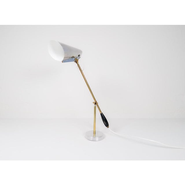 Silver Mid-Century Modern Birdy Table Lamp from Sonnico Norway, 1952 For Sale - Image 8 of 17