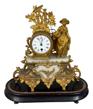 Antique 19th Century Parisian Fireplace Clock