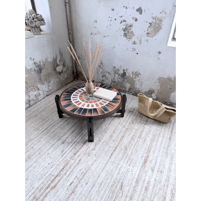Round Terracotta Herbarium Coffee Table by Roger Capron, 1960s For Sale - Image 13 of 18