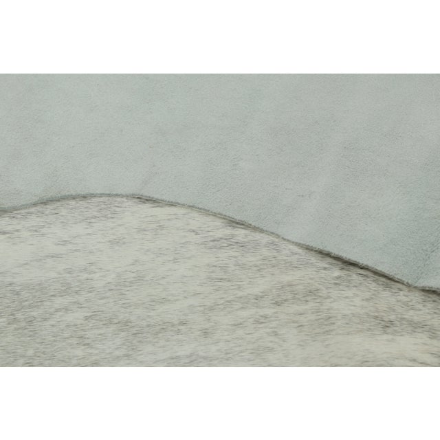 Contemporary Rug & Kilim’s Contemporary Cowhide Rug With Stripes in Soft White & Gray Tones For Sale - Image 3 of 9