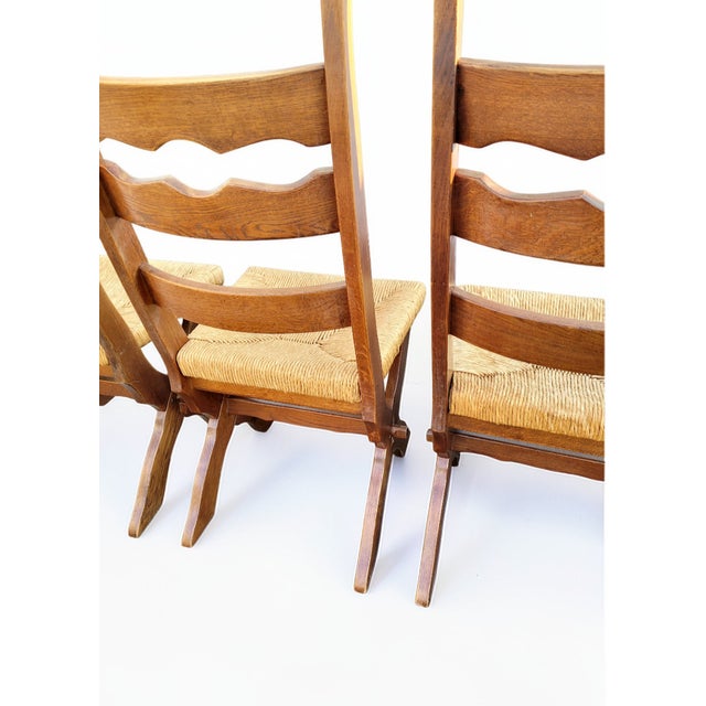 Vintage Scandinavian Brutalist Scissor Dining Chairs in Pine, 1960s, Set of 4 For Sale - Image 9 of 18