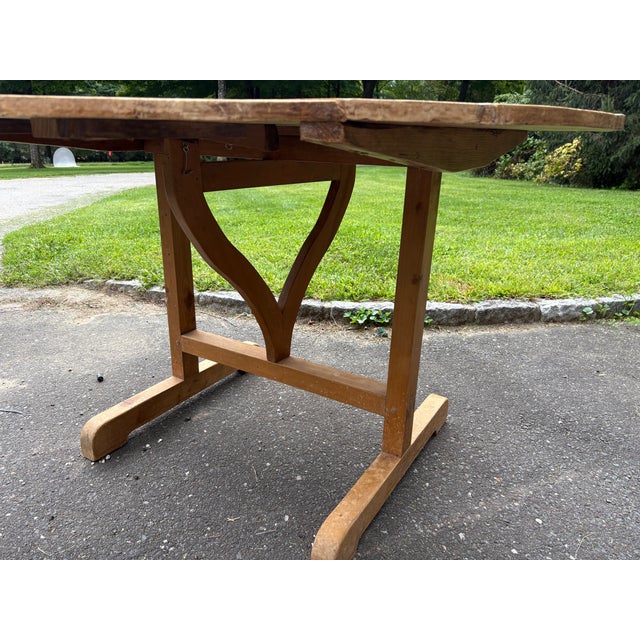 Tan Antique French Wine Tasting Table De Vendange For Sale - Image 8 of 16
