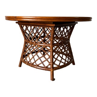 Vintage Palm Beach - Style Ficks Reed Rattan Round Dining Table For Sale