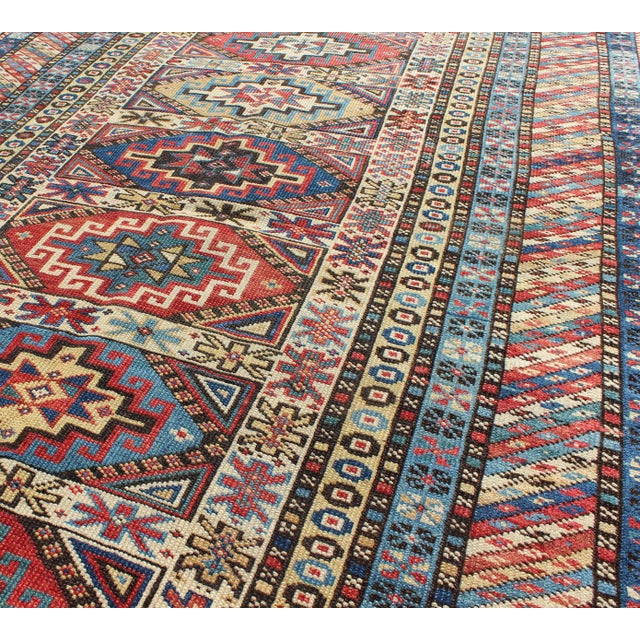 Antique Caucasian Rug with Six Central Medallions & Intricate Geometric Borders. Keivan Woven Arts / rug 13-0302, country...