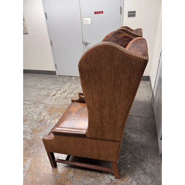 Paul Robert Lexie Hide Wingback Chairs, Pair For Sale - Image 11 of 12