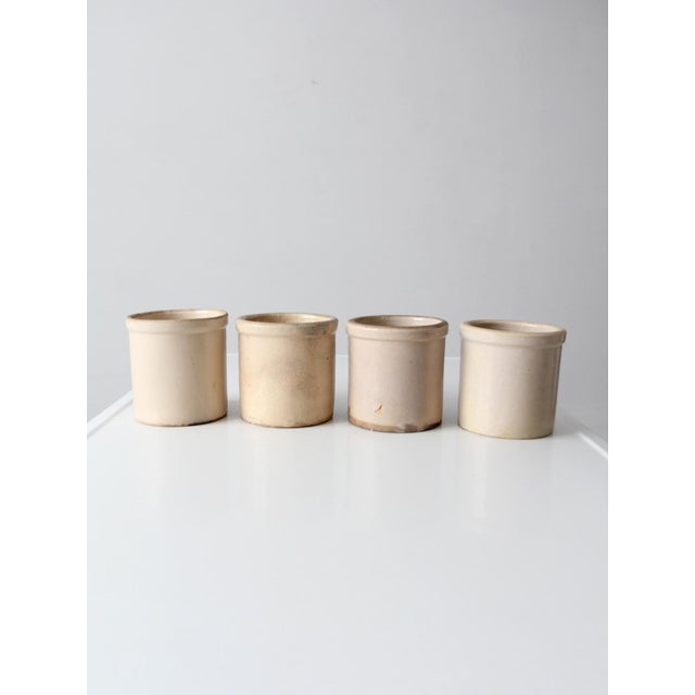 Off-white Antique Stoneware Crocks Set of 4 For Sale - Image 8 of 15