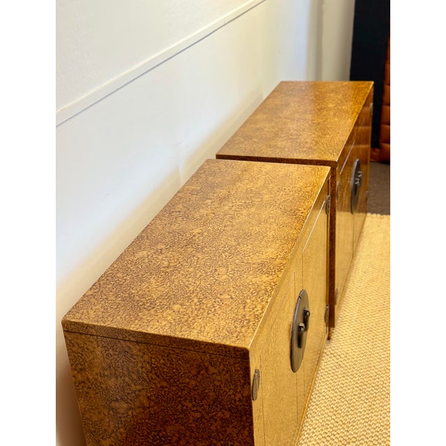 Century Furniture 1970s Hollywood Regency Century Furniture Faux Tortoise Cabinets – a Pair For Sale - Image 4 of 11