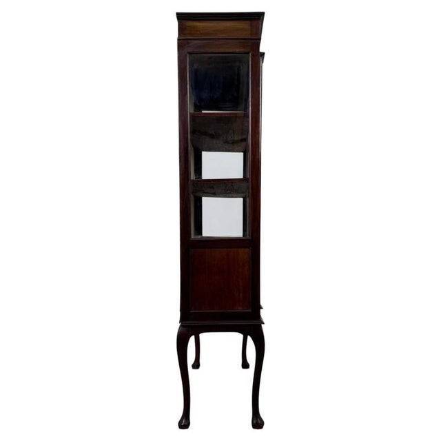 Metal Early 20th Century Antique English Mahogany Glazed Display Cabinet For Sale - Image 7 of 12