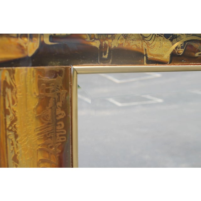 Wood 1970's Traditional Exotic Carved Wood Mastercraft Wall Mirror For Sale - Image 7 of 11