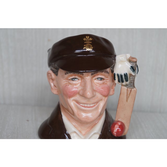 1990s Englsih Royal Doulton Jack Hobbs English Cricketer Toby Character Jug For Sale - Image 9 of 14