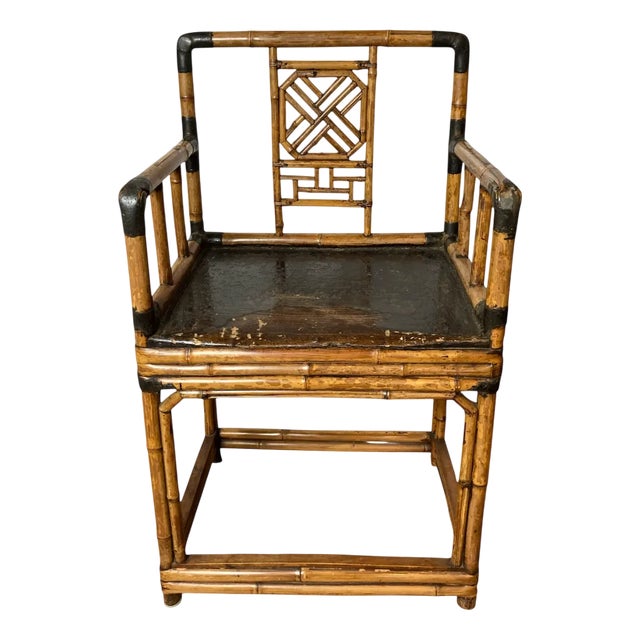 Mid-Century Modern Pavillion Chinoiserie Bamboo Armchair, 1950 For Sale