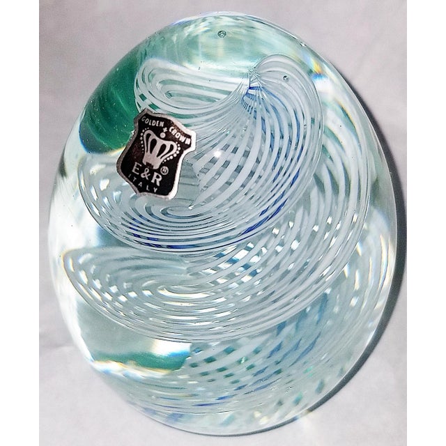 1970s 1970s Blown Glass Egg Paperweight E&r Italy For Sale - Image 5 of 6