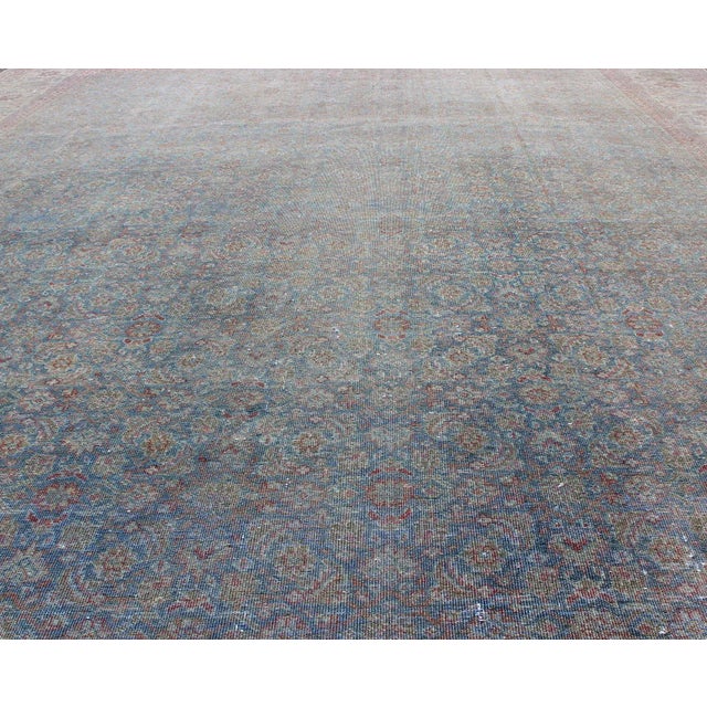 Large Antique Distressed Persian Tabriz Rug 9'9 X 13'5 For Sale In Atlanta - Image 6 of 11