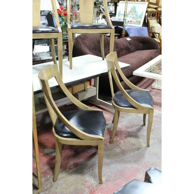 Mid-Century Modern Wormley Dunbar Style Spoon Back Dining Chairs - Set of 4 For Sale - Image 9 of 13