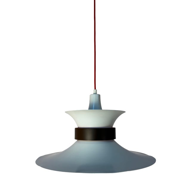 White and Black Louvered Lamp by Bent Nordsted for Lyskaer Belysning For Sale