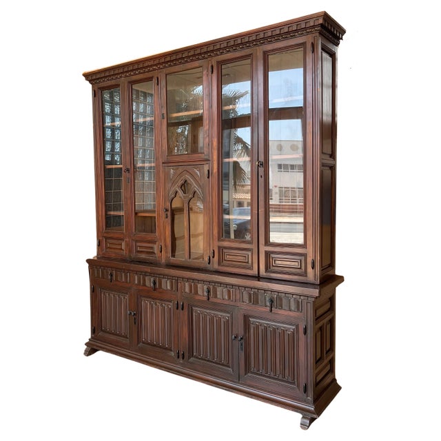 19th Century French Large Empire Period Bookcase or Church Cupboard For Sale - Image 15 of 18