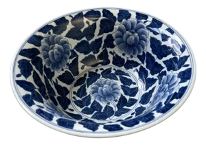 Large Porcelain Bowl with Peony Motif, Japan, 1960s