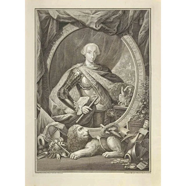 Charles III, King of Spain is an etching on paper realized by Filippo Morghen after Camillo Paderni in the 1760s. Signed...