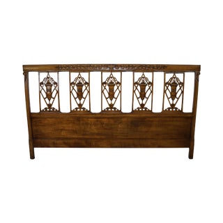 Vintage Italian Neoclassical Style Walnut King Size Headboard For Sale