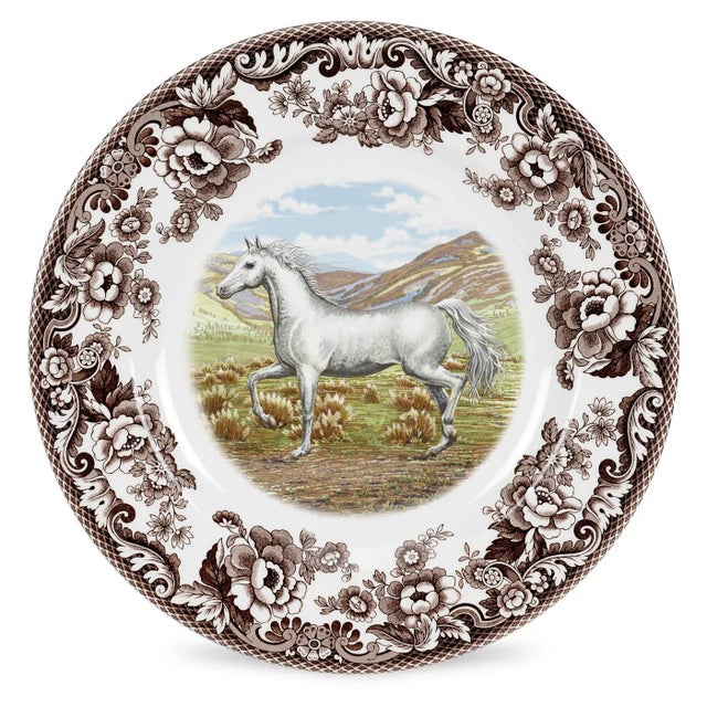 English Spode Woodland Horses Dinner Plate 10.5", Arabian For Sale - Image 3 of 3
