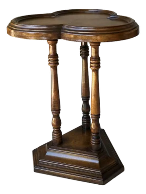 Mid 20th-Century Cricket-Style Trefoil Top Pedestal Base Accent Table by Butler Specialty Furniture