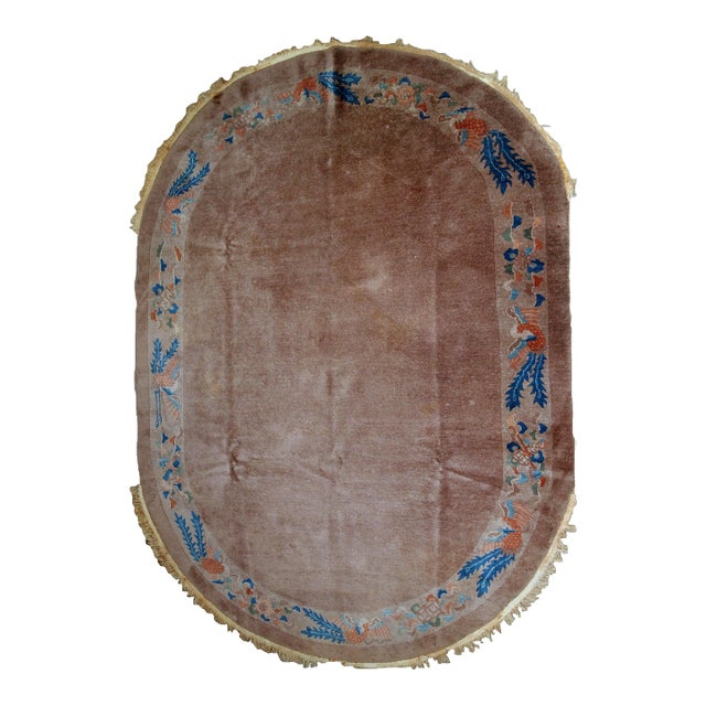 1910s, Handmade Antique Chinese Art Deco Rug 5.1' X 8.3' For Sale