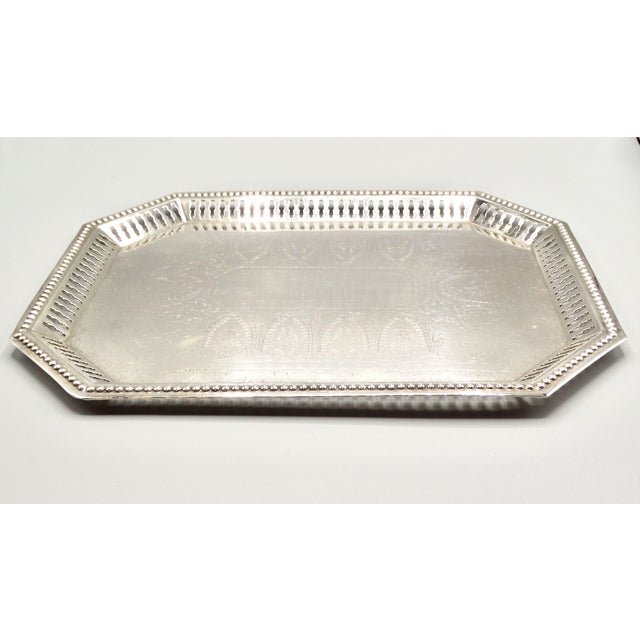 English Silver Plate Serving Tray Chairish