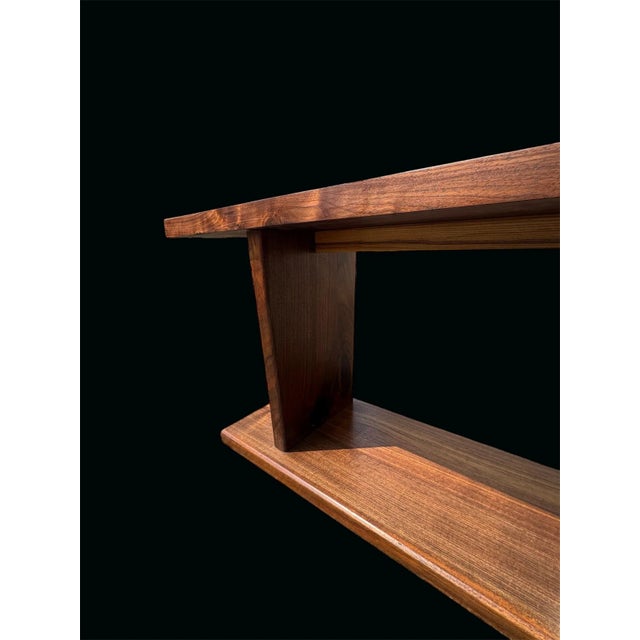 George Nakashima Solid Walnut & Ash Coffee Table – George Nakashima–Inspired – Entryway or Dining Bench For Sale - Image 4 of 16