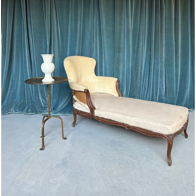 French 19th C. Chaise Longue With Carved Fruitwood Frame For Sale - Image 13 of 13