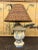 Elegant Vintage Chinoiserie Tole Table Lamp with Wicker Shade - Perfect for Home Decor Illuminate your space with this...