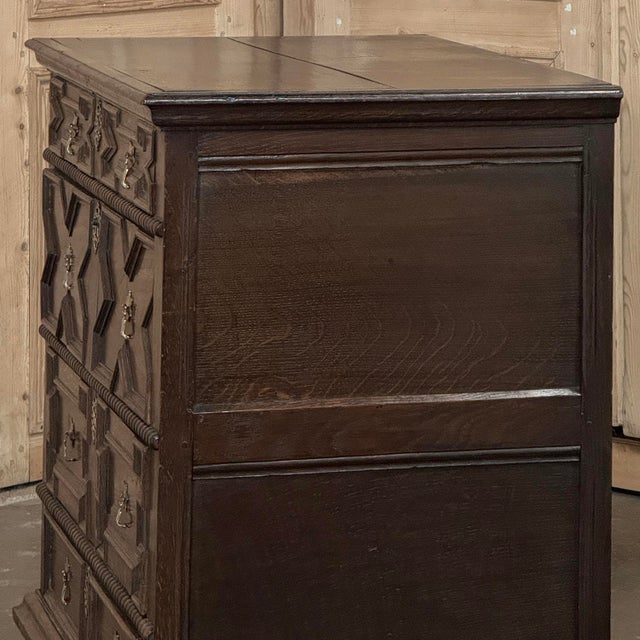 Early 19th Century English Oak Jacobean Style Chest of Drawers For Sale - Image 12 of 18