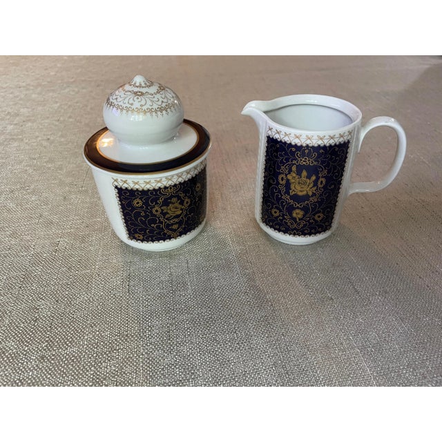 1970s Vintage Reichenbach Echet Cobalt Tea/Coffee Set, Made in Germany- 30 Pieces For Sale - Image 12 of 13