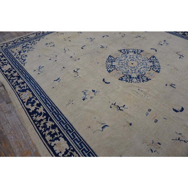 1920s Antique Chinese Peking Rug 9'2"x11'3" For Sale - Image 5 of 12