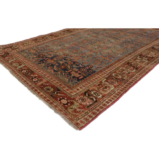 Antique Persian Bijar Rug with Modern Style 04'04 x 06'10. With its effortless beauty and rustic sensibility, this hand...