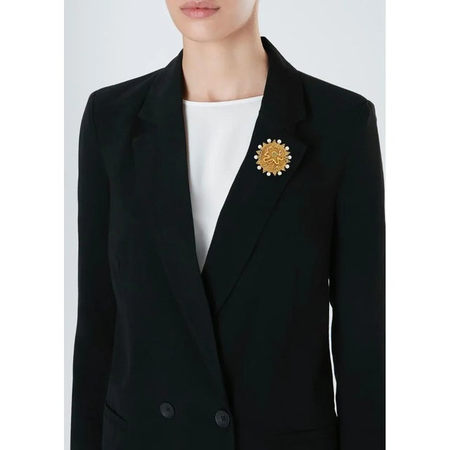 1970s Signed Ilias Lalaounis 18k Gold Gemstone and Pearl Brooch, Greece, 1970s For Sale - Image 5 of 8