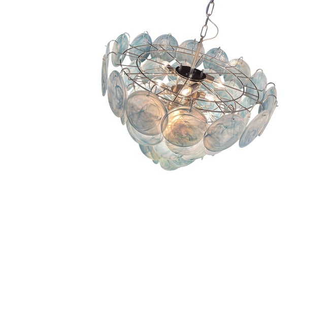 Murano Glass Pendant Light in Blue and Smoky Tones from Justfurnituress SRL For Sale - Image 4 of 10