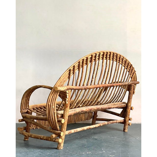Vintage Boho Bent Branch Adirondack Sofa For Sale - Image 11 of 12