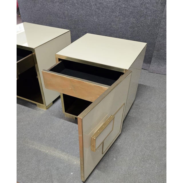 Italian Ivory Murano Glass and Brass Nightstand from Justfurnituress SRL For Sale - Image 13 of 13